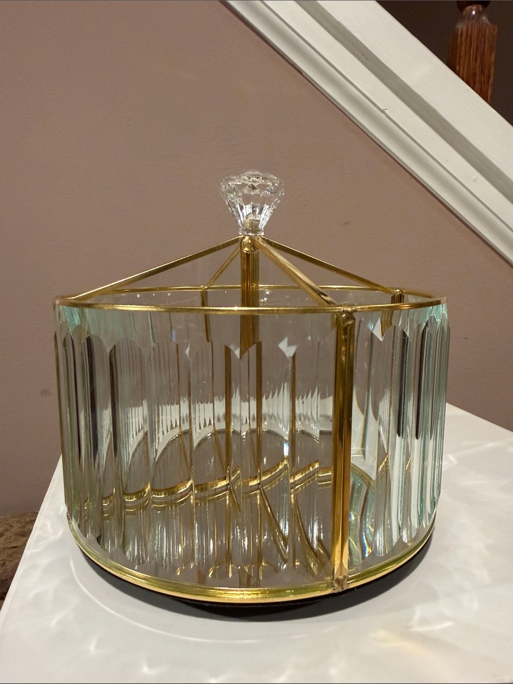 Acrylic and Gold-tone Decorative Vanity, Bath, Home Office Rotating Organizer - Picture 9 of 10